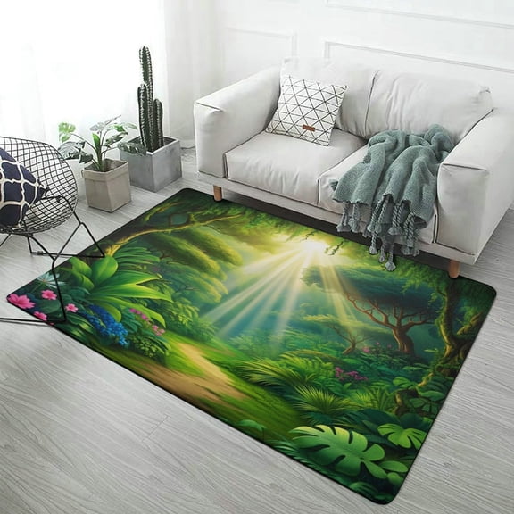 Forest Carpet for Home Decoration Soft Comfy Rugs for Bedroom Living Room Bathroom Entrance Non-slip Comfort Mat