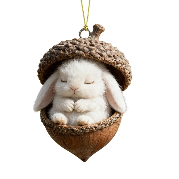 Forest Christmas Ornaments - Adorable Handcrafted Forest Animals for Holiday Decor - Owl, Bunny, and Hedgehog Inside Realistic Logs - Perfect Gift for Nature Lovers