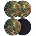 thumbnail image 1 of Forest Coasters Set of 4, Vintage Cottage Mushroom Tree Floral Green Absorbent Coasters for Drinks, Coaster for Bar Office Dining Coffee Table Accessories Decor, Non Slip Round Desk Coaster, 1 of 9
