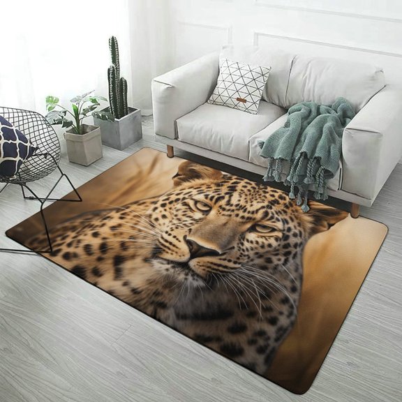 Forest Colored Leopard Flower Leaves Carpet Style Living Room Bedroom Rug Modern 3d Entry Door Mats Household