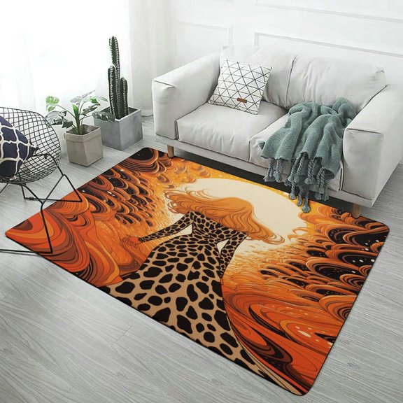 Forest Colored Leopard Flower Leaves Home Decor Living Room Carpet Non-slip Hotel Lobby Floor Mat Kitchen Bedroom Entrance Doormat s