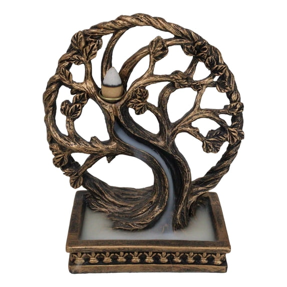 Forest Crann Bethadh Celtic Willow Tree of Life Backflow Incense Cone Burner