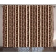thumbnail image 1 of Ambesonne Forest Curtains 2 Panel Set, Birch Trees in Autumn, 108" x 108", Brown Beige Vermilion, 1 of 3