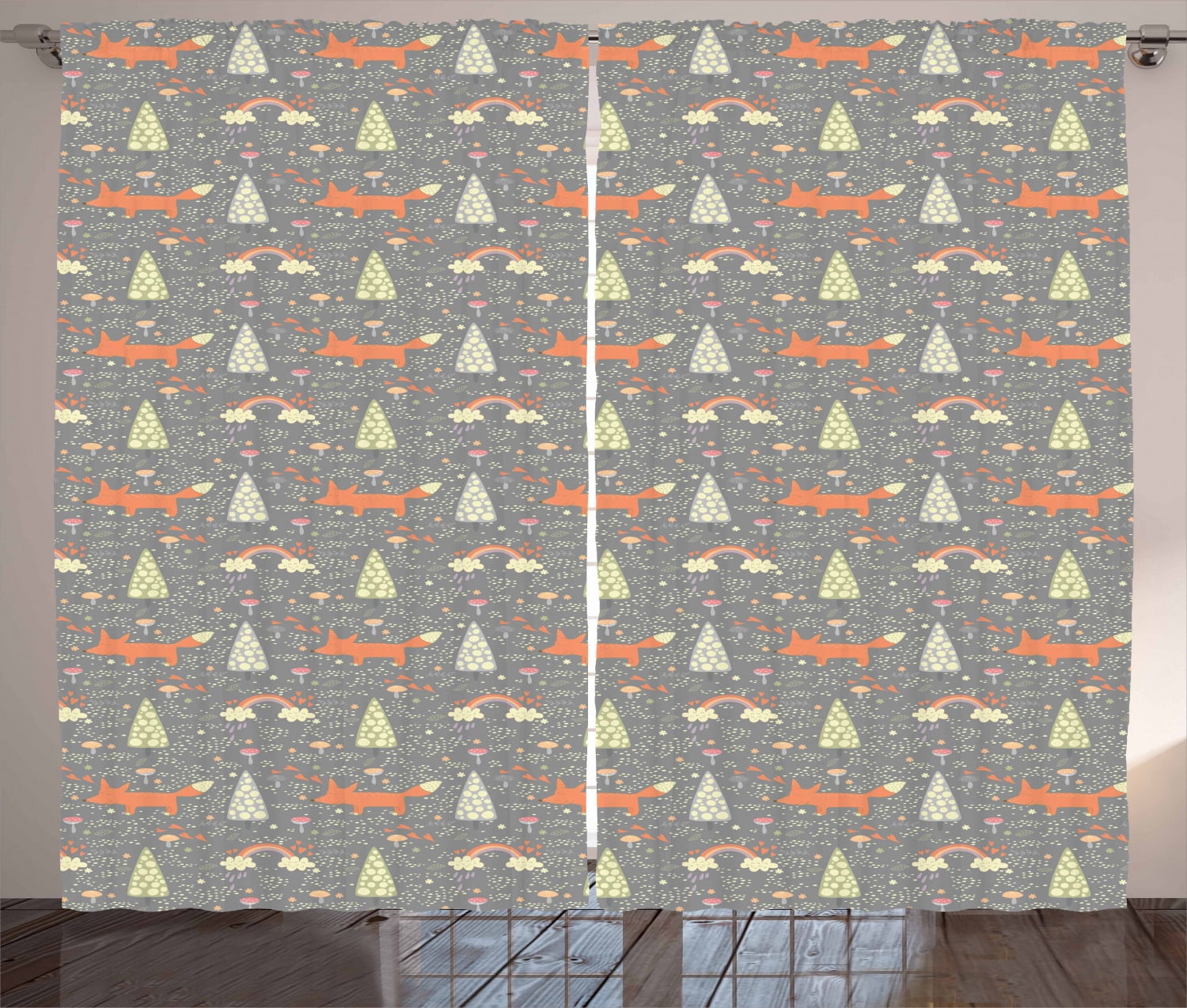Gym Dumbbell Pattern Curtains 52x84 Inches - Fitness Themed Blackout Drapes For Living Room, Bedroom Home Decor
