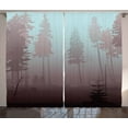 thumbnail image 1 of Ambesonne Forest Curtains 2 Panel Set, European Foliage Design, 108" x 90", Dried Rose Pale Blue, 1 of 3