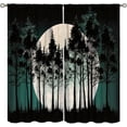 thumbnail image 1 of Forest Curtains, Gothic Black Misty Forest Blackout Window Treatments for Living Room Bedroom Halloween Decor, Goth Foggy Mysterious Nature Full Moon Printed Drapes 2 Panel Sets,42x63 Inch, 1 of 5