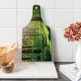 thumbnail image 1 of Forest Cutting Board, Forest in Spring Time Sunset Moss Woods Leaf Wilderness Fantasy View Print, Decorative Tempered Glass Cutting and Serving Board, Wine Bottle Shape, Green Brown, by Ambesonne, 1 of 1