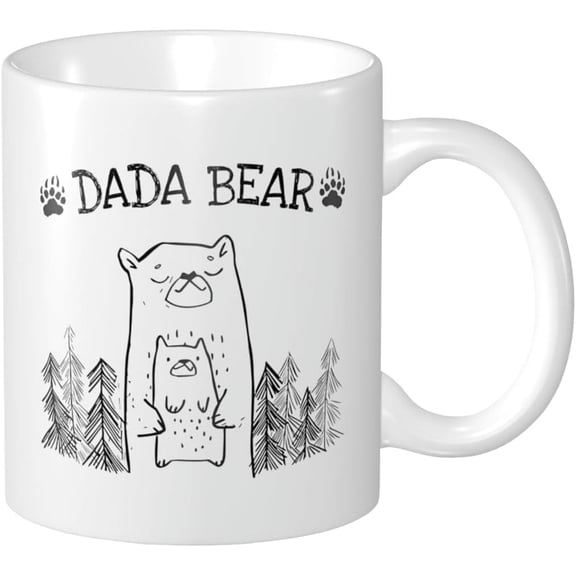 Forest Dad Bear Funny Coffee Mug, Cute Baby Shower Mug Gift for Dad Husband, Mother''s Day Christmas Birthday Gift for Men Dad Daddy Papa Grandpa Stepdad from Son Daughter, 11 Oz