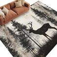thumbnail image 1 of Forest Deer Large Area Rugs for Bedroom Living Room, Non Slip Carpet Bedside Rug, Rustic Country Wildlife Woodland Black Beige Rectangular Floor Cover Kitchen Accent Rug 8'x10' for Dining Room/Office, 1 of 9