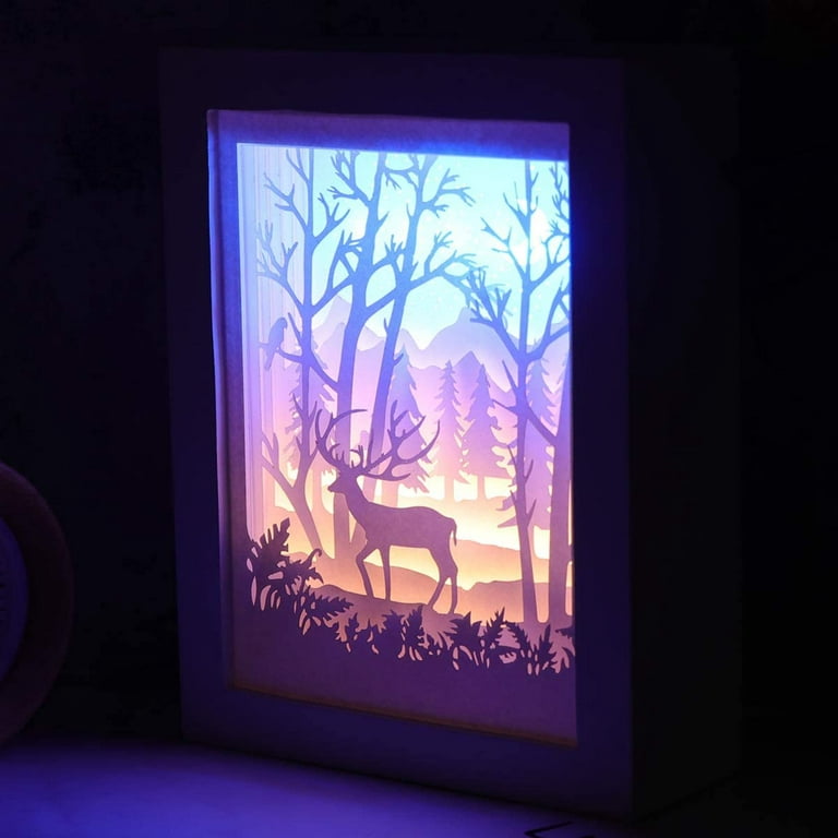 Papercut Light Box Paper carving light box night light 3d led light box  Shadow Box -Kiss