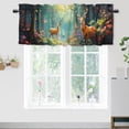 thumbnail image 1 of Forest Deer Printed Window Curtains Valances for Kitchen Spring Colourful Flowers Butterfly Rainforest Landscapes Privacy Decorative Rod Pocket Short Window Valance Curtains 54 by 18 in, 1 Panel, 1 of 6