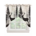 thumbnail image 1 of Forest Deer Swag Valances for Windows, Rustic Country Wildlife Woodland Black Beige Rod Pocket Sheer Valances for Windows, Swag Toppers Light Filtering for Kitchen Living Room 2 Panels 28''x36'', 1 of 3