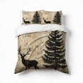 thumbnail image 1 of Forest Deer Wood Grain Bedding Set 3 Pcs Soft Microfiber Quilt Cover For Bedroom Decor, Comforter Cover With 2 Pillowcase, 1 of 5