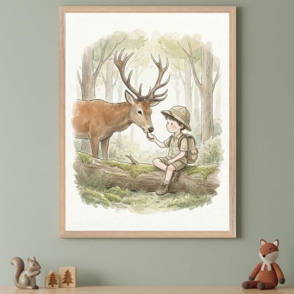 Forest Deer Woodland Animal Whimsical Storybook Nature Explorer ...
