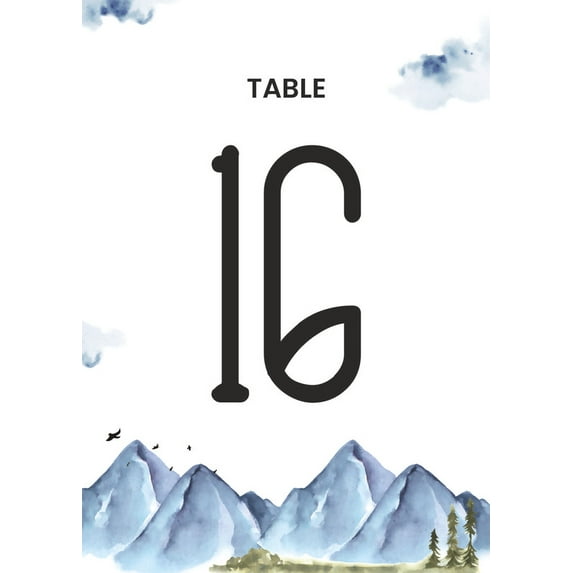 Forest Design Table Cards Number 1-30 Double Sided For Wedding Reception Event Party Baby Shower Birthday 4x6
