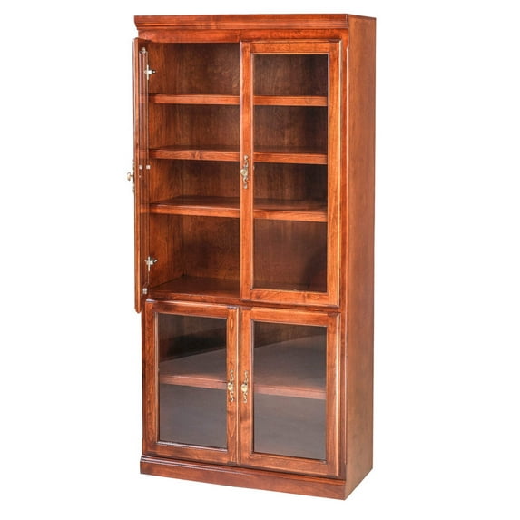 Forest Designs Traditional Bookcase w/Glass Doors (36W x 18D x Height of Choice)