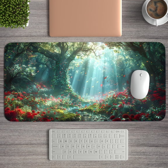 Forest Desk Mat,Fantasy Desk Mat,Natural Wonders Mouse Pad,Cosmic Desk Mat,Sci-fi Desk Decor,Aesthetic Mouse Pad,Ideal Gift for Nature Lover