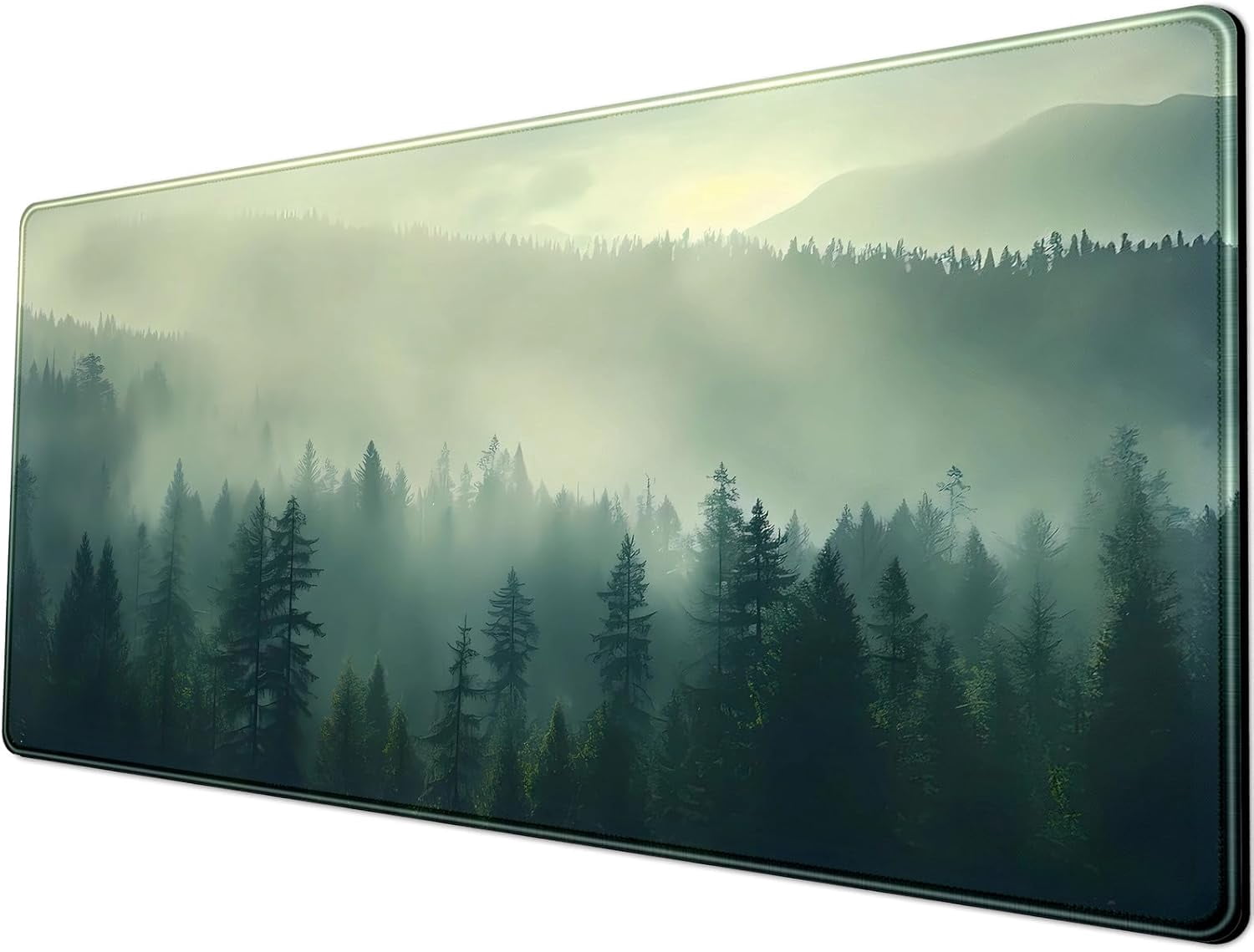 Forest Desk mat Green 31.5''X11.8'' Nature Mouse Pad XL Landscape Large Gaming Mousepad Aesthetic Desk Pad Extended Big Keyboard Mouse Mat Office Decor