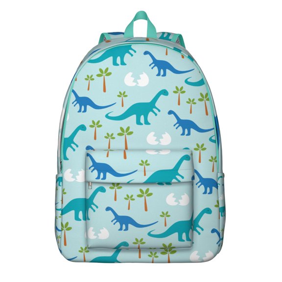Forest Dinosaur Print Backpack – Watercolor Roaring Dino Bookbag for Outdoor Adventures and School