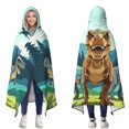 thumbnail image 1 of Forest Dinosaur Wearable Blanket Hoodies for Women Men Adults Dinosaur Lovers Soft Lightweight Funny Dinosaurs Hooded Blankets for Camping Couch Decor Birthday Gifts 60×80 Inch, 1 of 5