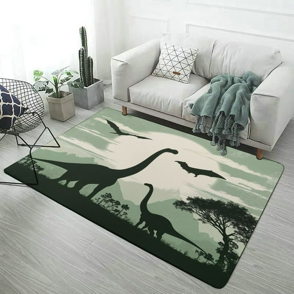 Forest Dinosaurs Carpet Soft Comfy Rug for Home Living Room Bedroom Area Rug Non-slip Doormat Decor