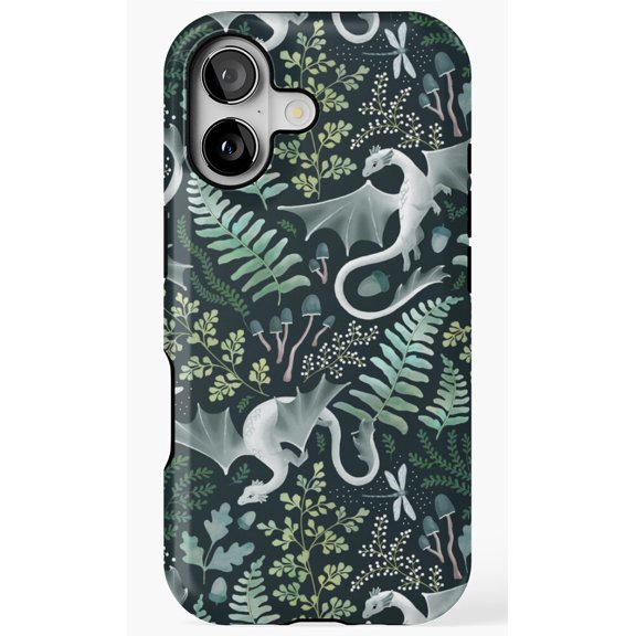 Forest Dragons Green Fantasy Creature Phone Case for iPhone 11 12 13 14 15 16 17 Pro Max