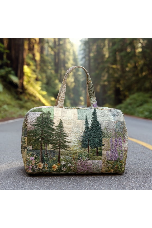 Forest Dream Quilted Duffle Bag, Quited Travel Tote Bag, Quited Weekender Travel Bag, Carry On Duffle
