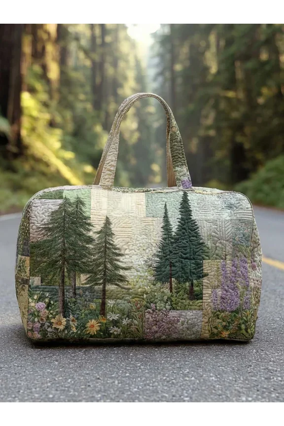 Forest Dream Quilted Duffle Bag