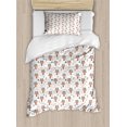 thumbnail image 1 of Forest Duvet Cover Set, Pattern of Deer Face Floral Head Blossoming Leaves Merry Christmas, Decorative 2 Piece Bedding Set with 1 Pillow Shams, Twin Size, Rust Rose and Dark Blue Grey, by Ambesonne, 1 of 3