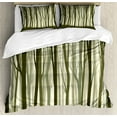 thumbnail image 1 of Forest Duvet Cover Set Queen Size, Mother Nature Theme Illustration of Mystical Forest with Trees Print, Decorative 3 Piece Bedding Set with 2 Pillow Shams, Army Green and Sage Green, by Ambesonne, 1 of 3