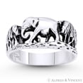 thumbnail image 1 of Forest Elephant Animal Totem Charm Ring in Oxidized .925 Sterling Silver, 1 of 1