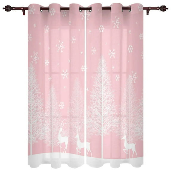Forest Elk Winter Luxury Window Curtains Home Living Room Bedroom Item Christmas Living Room Curtains
