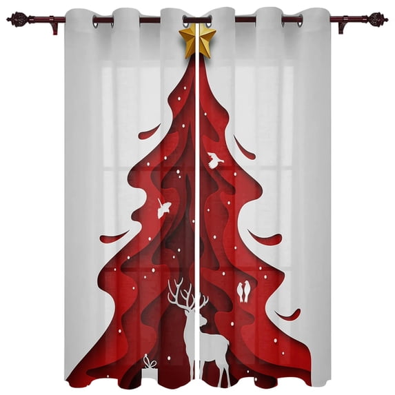 Forest Elk Winter Luxury Window Curtains Home Living Room Bedroom Item Christmas Living Room Curtains