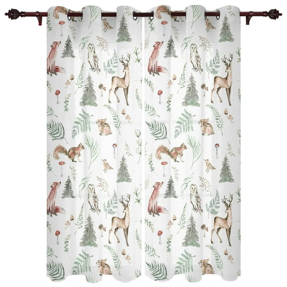 Forest Elk Winter Luxury Window Curtains Home Living Room Bedroom Item Christmas Living Room Curtains