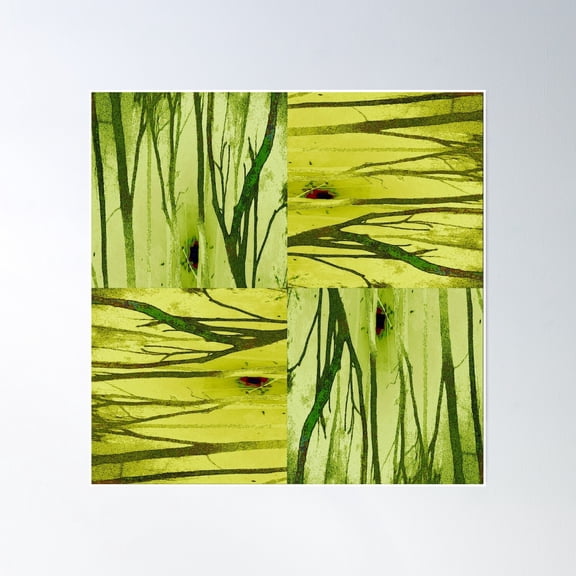 Forest Emergent Tree Pattern- Greens Poster Wall Art, Modern Wall Decor, 16x16 UNFRAMED
