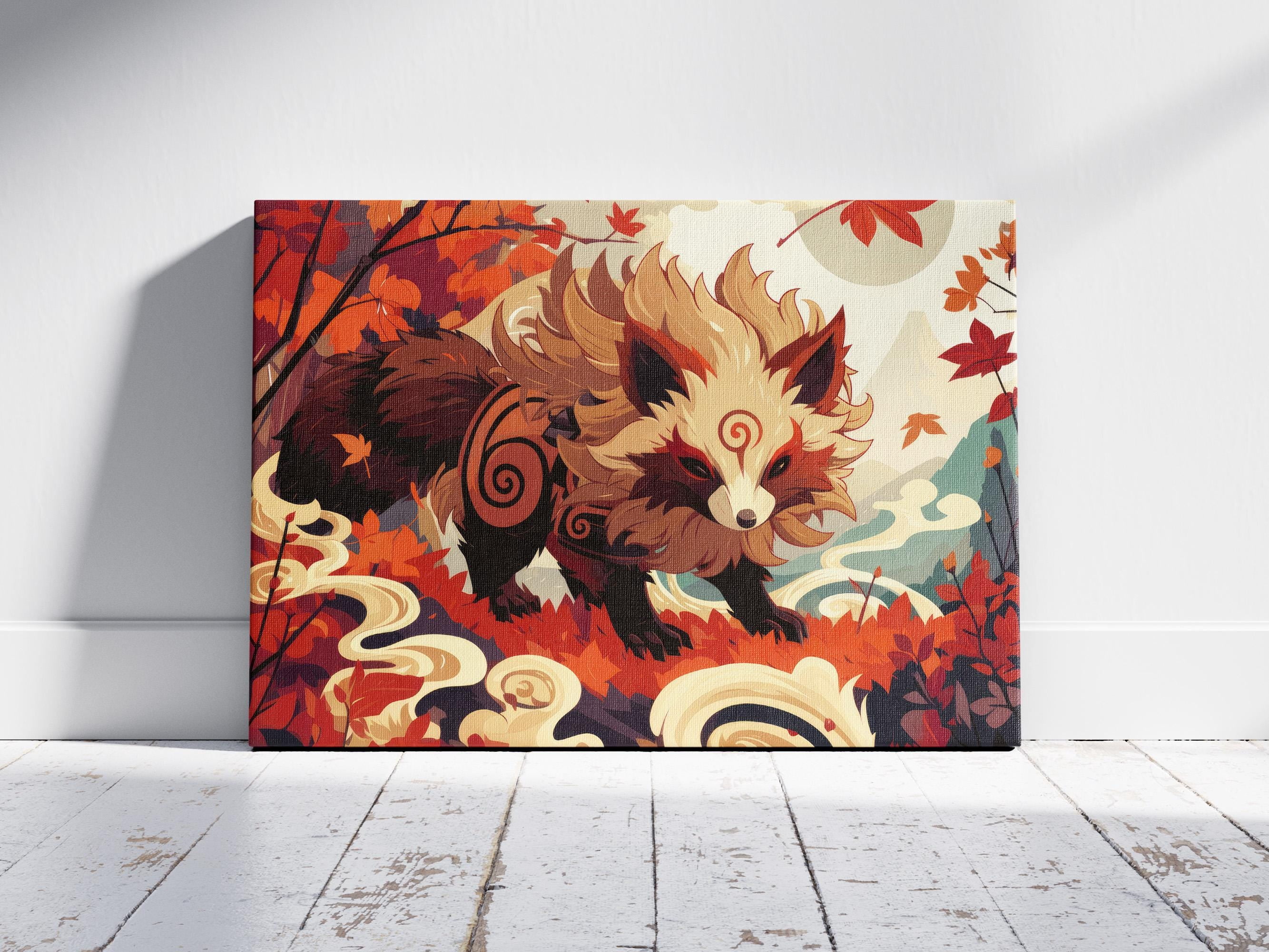 Japan Racoons Forest Enchanting Tanuki Art Mystical Gallery Wrap Japanese Raccoon Dog ...
