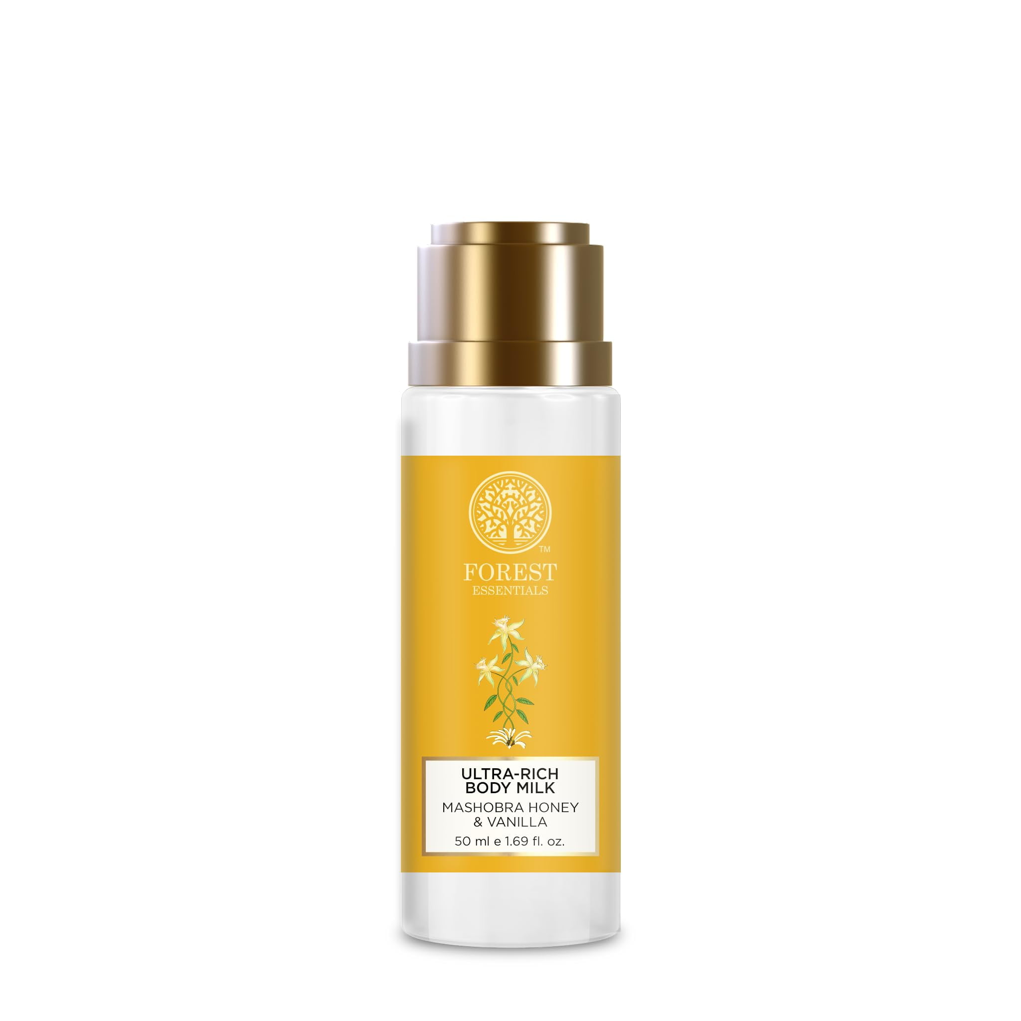 Forest Essentials Travel Size Ultra-Rich Body Milk Mashobra Honey & Vanilla| Natural Moisturizing Body Lotion For Instant Hydration | Ayurvedic Body Moisturizer, Paraben Free| For