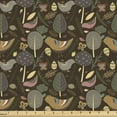 thumbnail image 1 of Ambesonne Forest Fabric by the Yard Upholstery, Wild Woodland Trees Birds, 5 Yards, Green Brown Grey, 1 of 5
