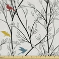 thumbnail image 1 of Ambesonne Forest Fabric by the Yard Upholstery, Woodland Nature Birds Trees, 3 Yards, Coconut and Multicolor, 1 of 4