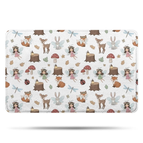 Forest Fairy Princess Pattern Bathroom Rugs Mat,Non Slip Microfiber Bathroom Rug,Rubber Backing,Soft Bathroom Mats for Bathroom Floor,Tub and Shower,20x32in(50x80cm)