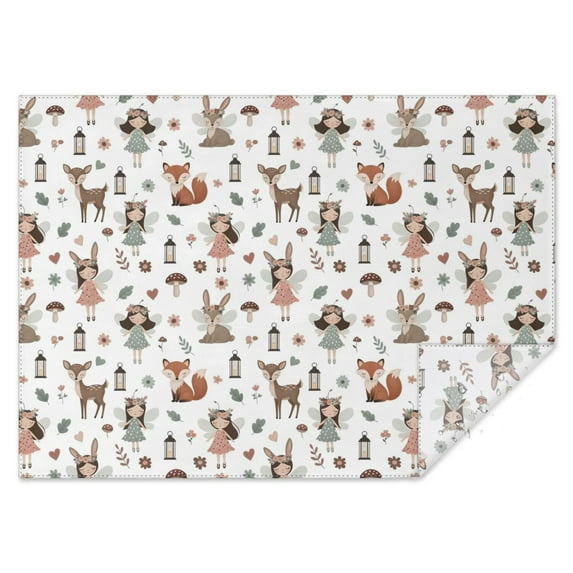 Forest Fairy Princess Pattern Rectangle Tablecloth 60"x84",Waterproof Polyester Rectangle Table Cloth, Wipeable Spillproof Polyester Tablecloth for Dining, Camping, Indoor and Outdoor