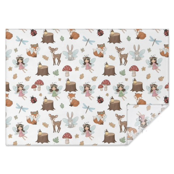 Forest Fairy Princess Pattern Rectangle Tablecloth 60"x84",Waterproof Polyester Rectangle Table Cloth, Wipeable Spillproof Polyester Tablecloth for Dining, Camping, Indoor and Outdoor