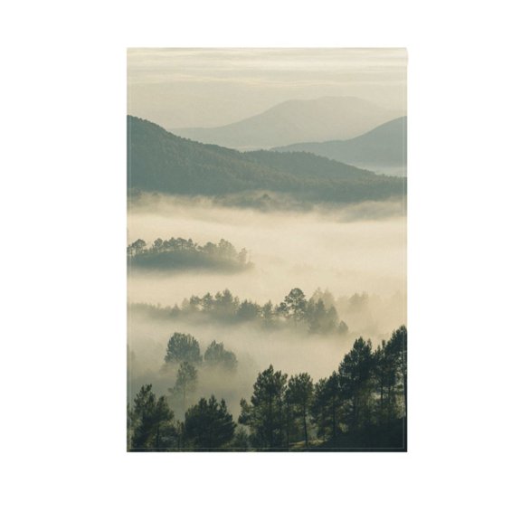 Forest Filled with Fog Garden Flag 12X18 Double Sided Yard Flags for Outside Outdoor All Seasonal Decoration