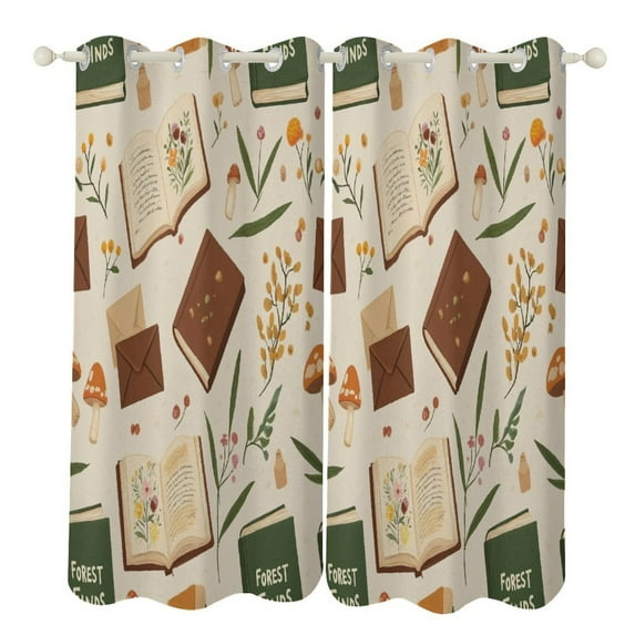 Forest Finds Bookshelf Delight Window Blackout Curtain 3d Printed Blackout Curtain Bedroom Living Room Hotel Window 2 Panel Shade