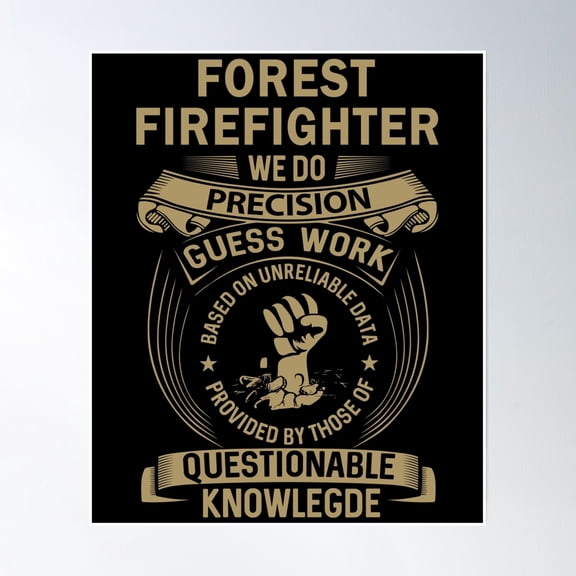 Forest Firefighter Poster Wall Art, Modern Wall Decor, 12x18 UNFRAMED