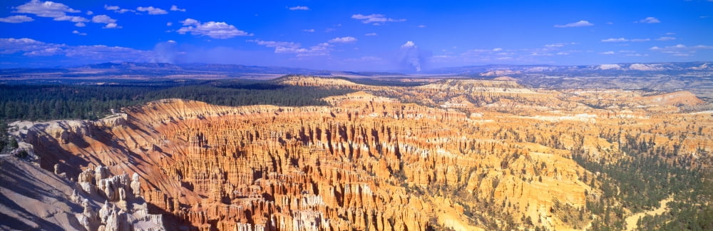 Forest Fires in the Distance Bryce Canyon National Park Utah Canvas Art - Panoramic Images (36 x 12)