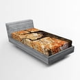thumbnail image 1 of Ambesonne Landscape Fitted Sheet, Old Tree Botany Wood, Twin Size, Orange Brown, 1 of 2