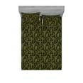 thumbnail image 1 of Forest Fitted Sheet & Pillow Sham Set, Minimal Botanical Branches with Leaves Abstract Modern Garden Print, Decorative Printed 3 Piece Bedding Decor, Queen, Pale Green and Evergreen, by Ambesonne, 1 of 1