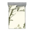 thumbnail image 1 of Forest Fitted Sheet & Pillow Sham Set, Nature Theme the Panorama of a Forest Pattern Birds on Tree Branches Print, Decorative Printed 6 Piece Bedding Decor Set, Queen, Olive Green Cream, by Ambesonne, 1 of 3