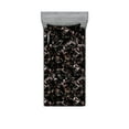 thumbnail image 1 of Forest Fitted Sheet & Pillow Sham Set, Wild Nature Inspired Retro Vibe Floral Drawings on Darkened Backdrop, Decorative Printed 2 Piece Bedding Decor, Twin, Charcoal Grey and Pale Tan, by Ambesonne, 1 of 2